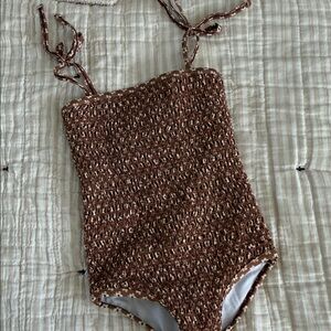 Rylee + Cru Brown One Piece Swimsuit